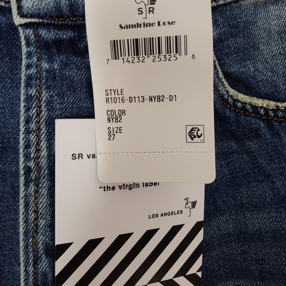 Sandrine Rose X Free People The Fred Destroyed Jean In Faded Blue Size 27 - Picture 9 of 12